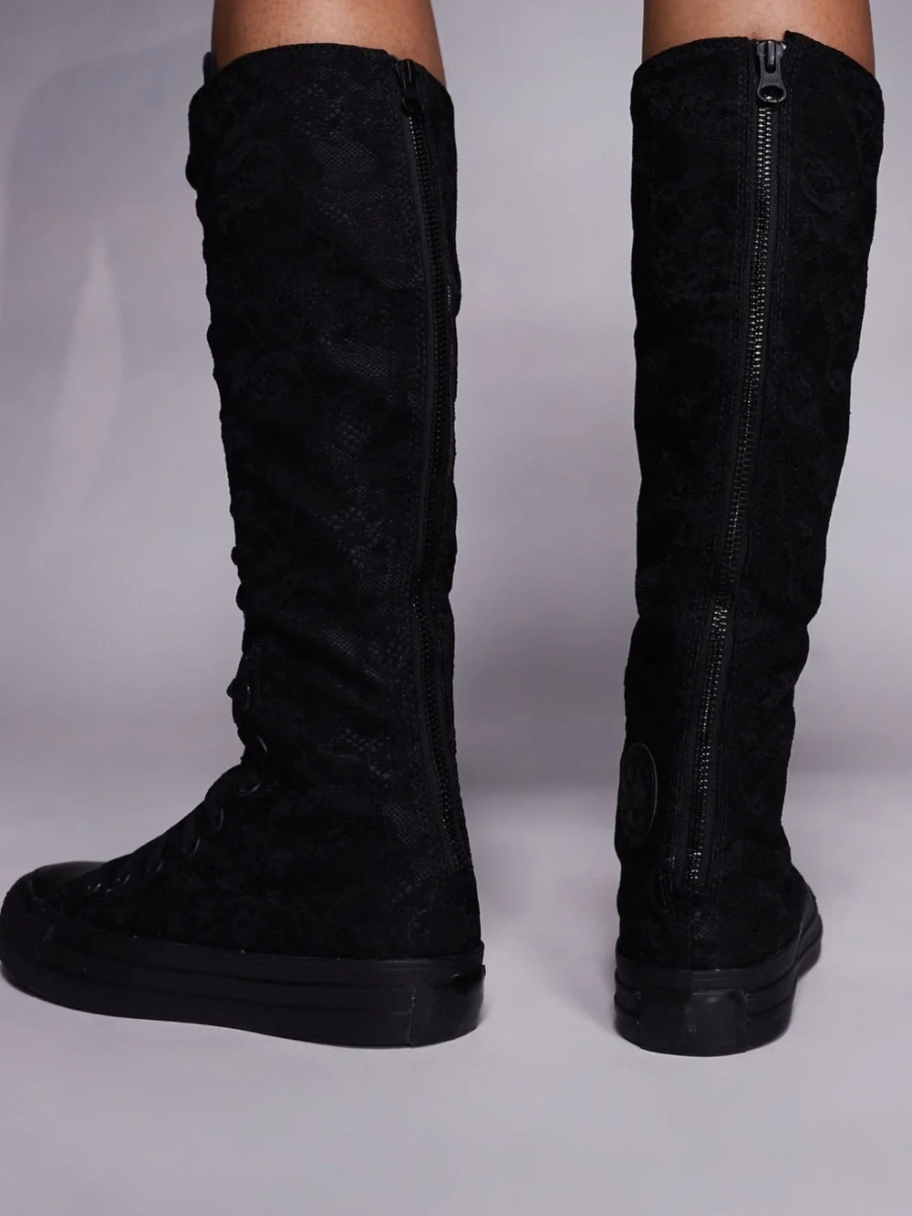 NWOB Converse Chuck Taylor All Star XX-Hi Triple Black Lace Boots